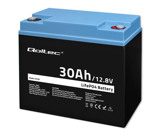 Qoltec Akumulator LiFePO4 12.8V/30Ah/384Wh - 1324559 - zdjęcie 4